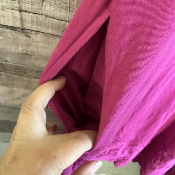 LOGO Lavish by Lori Goldstein Size L Regular Knit Dress w/Lace Hem A648215 BERRY - Picture 8 of 10